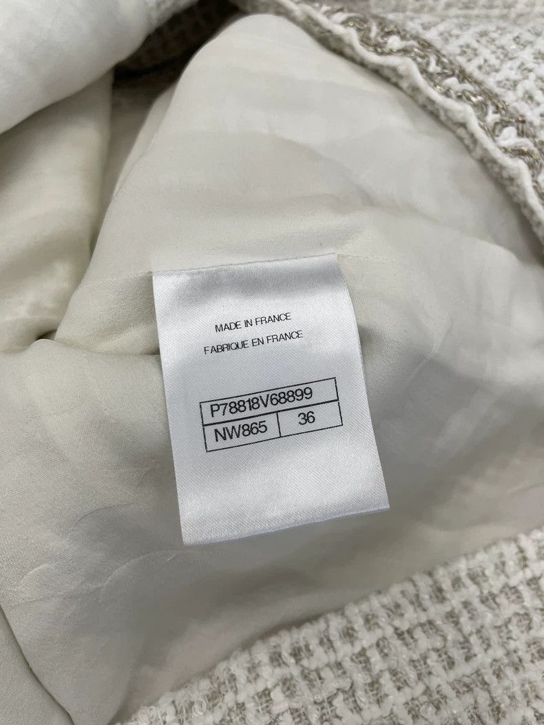 Chanel Chanel 25C White Tweed Double-Breasted Jacket Size US S / EU 44-46 / 1 - 7 Thumbnail