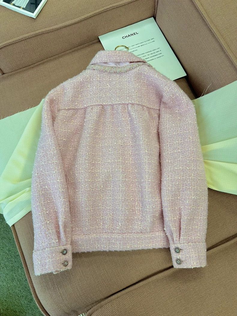 Chanel Chanel 23K Pink Tweed Coat with Diamonds Size US M / EU 48-50 / 2 - 4 Thumbnail