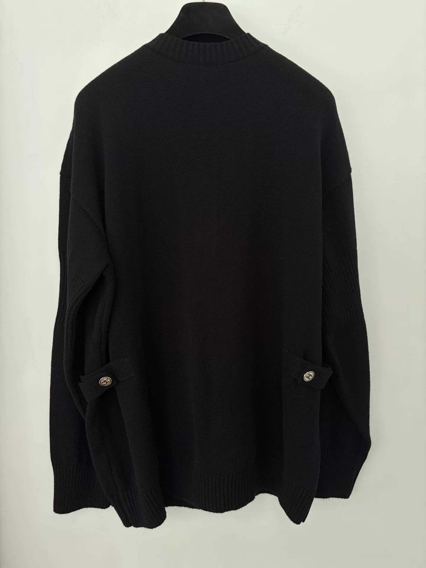 Chanel Chanel Black Knit Backpack Buckle Cardigan Size US XL / EU 56 / 4 - 2 Thumbnail