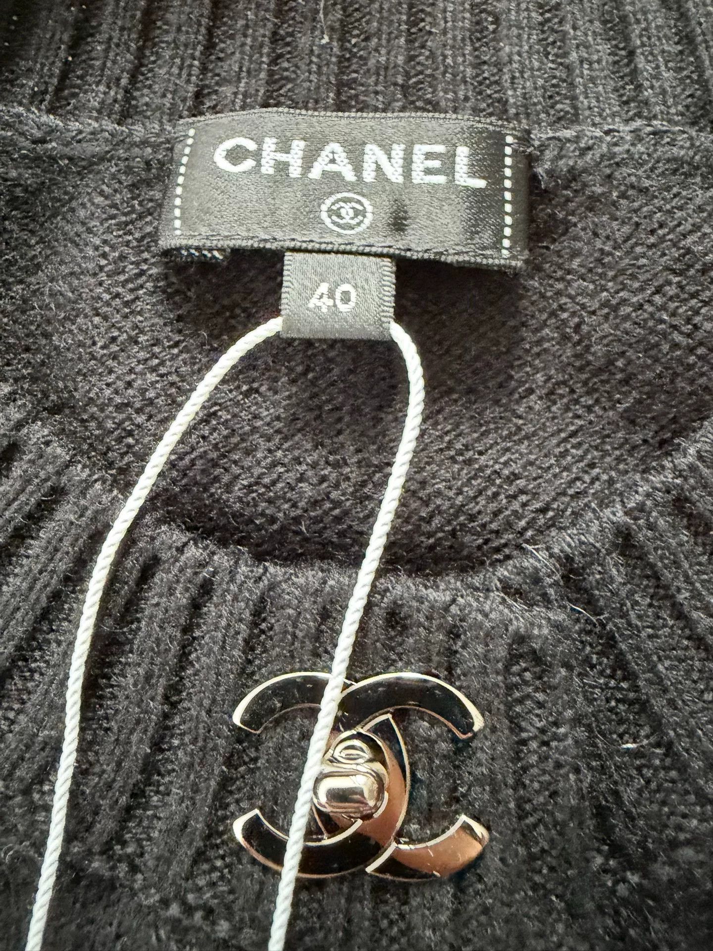 Chanel Chanel Black Knit Backpack Buckle Cardigan Size US XL / EU 56 / 4 - 4 Thumbnail