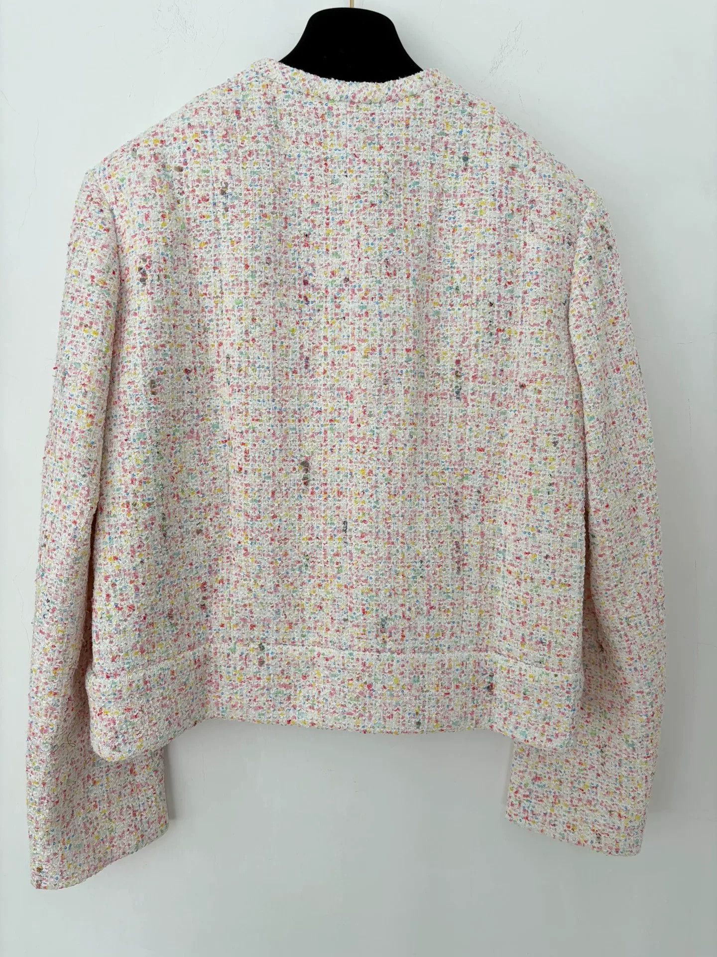 Chanel Chanel 25P Pink Sequin Tweed Jacket Size US XL / EU 56 / 4 - 2 Thumbnail