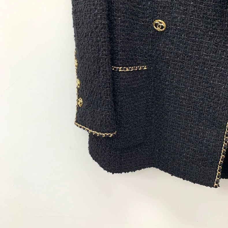 Chanel Chanel 23B Wool Tweed Double-Breasted Coat Size US XXS / EU 40 - 4 Thumbnail