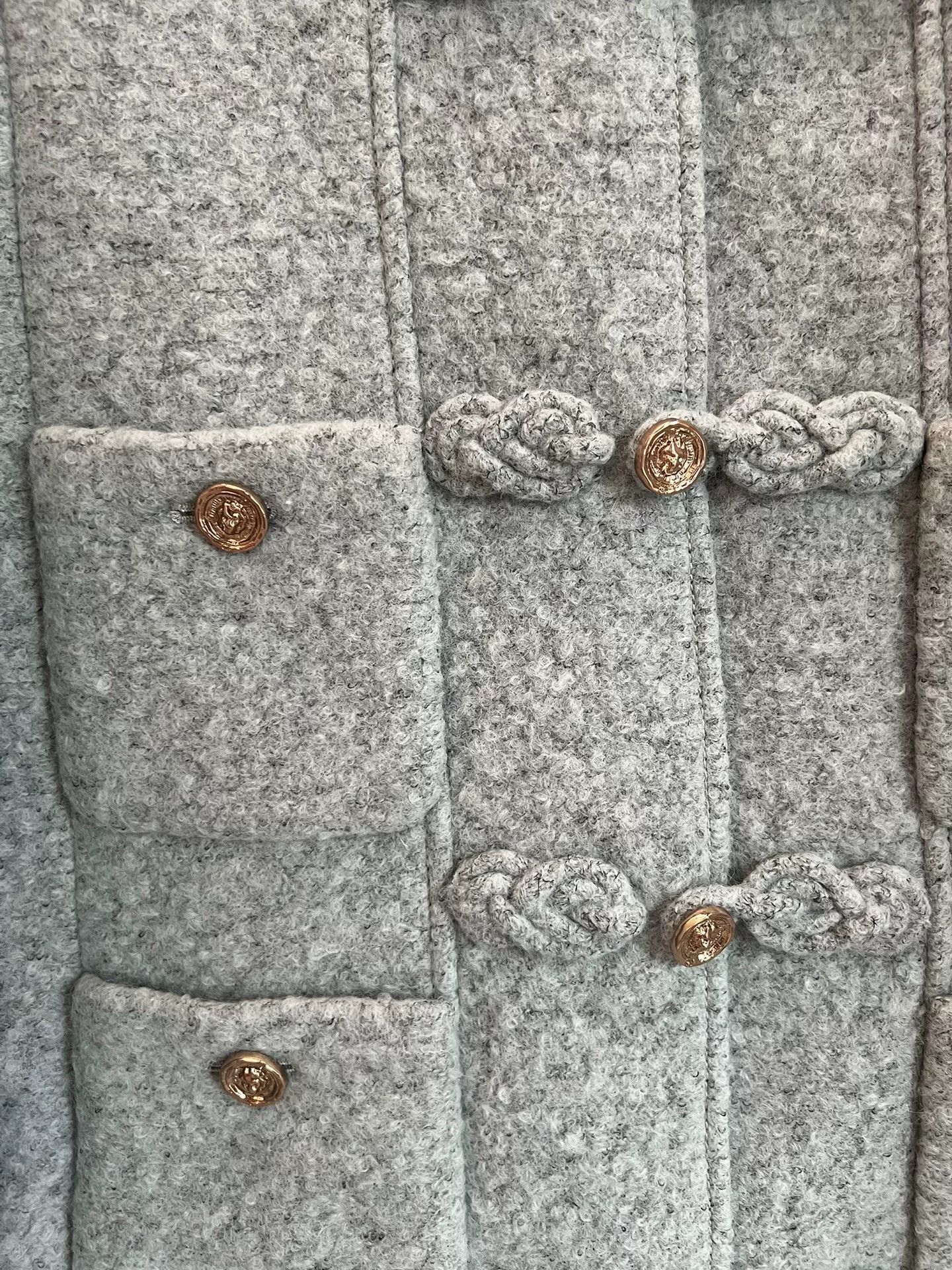 Chanel Chanel 25A Gray Hooded Coat with Frog Buttons Size US M / EU 48-50 / 2 - 3 Thumbnail