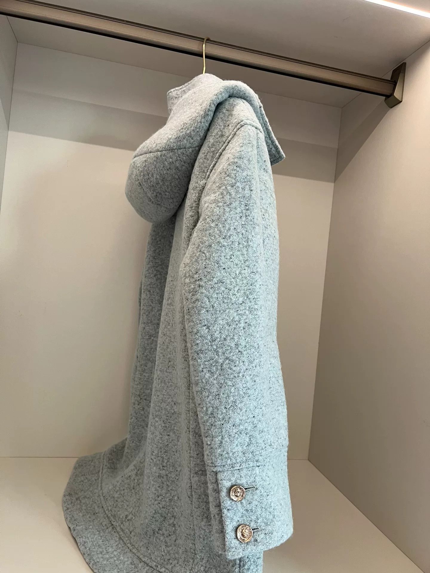 Chanel Chanel 25A Gray Hooded Coat with Frog Buttons Size US M / EU 48-50 / 2 - 4 Thumbnail