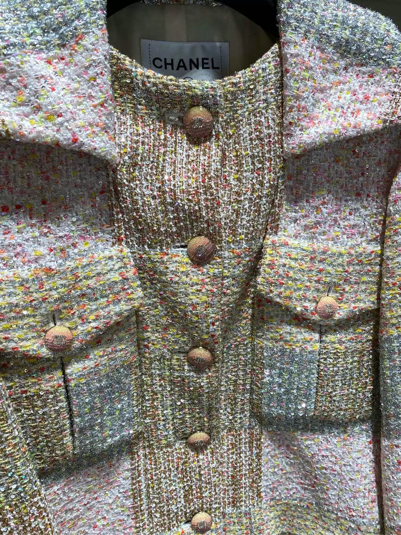 Chanel Chanel 24C Sequin Diamond Button Jacket Size US XS / EU 42 / 0 - 2 Thumbnail