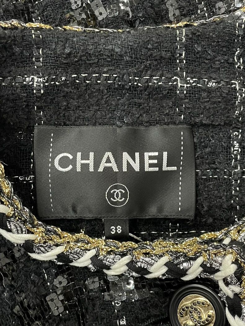 Chanel Chanel Black Sequin Diamond Button Jacket Size US M / EU 48-50 / 2 - 4 Thumbnail