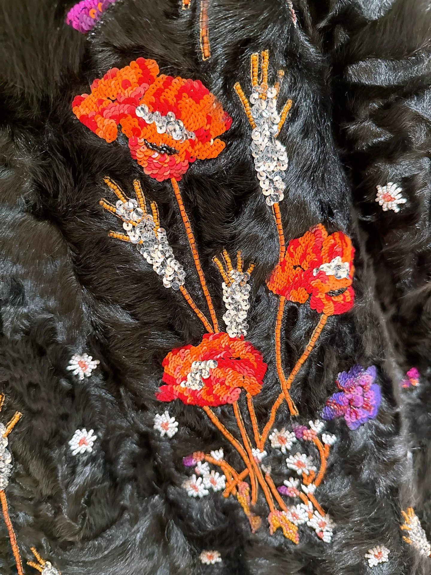 Valentino Valentino Embellished Lamb Fur Coat Size US L / EU 52-54 / 3 - 4 Thumbnail