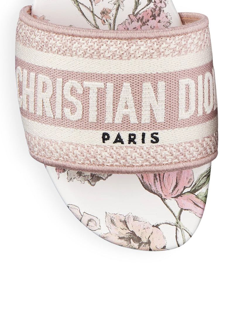 Dior DWAY COTTON SANDAL EMBROIDERED WITH MILLEFIORI MOTIF, PINK COLOR Size US 10 / IT 40 - 4 Thumbnail