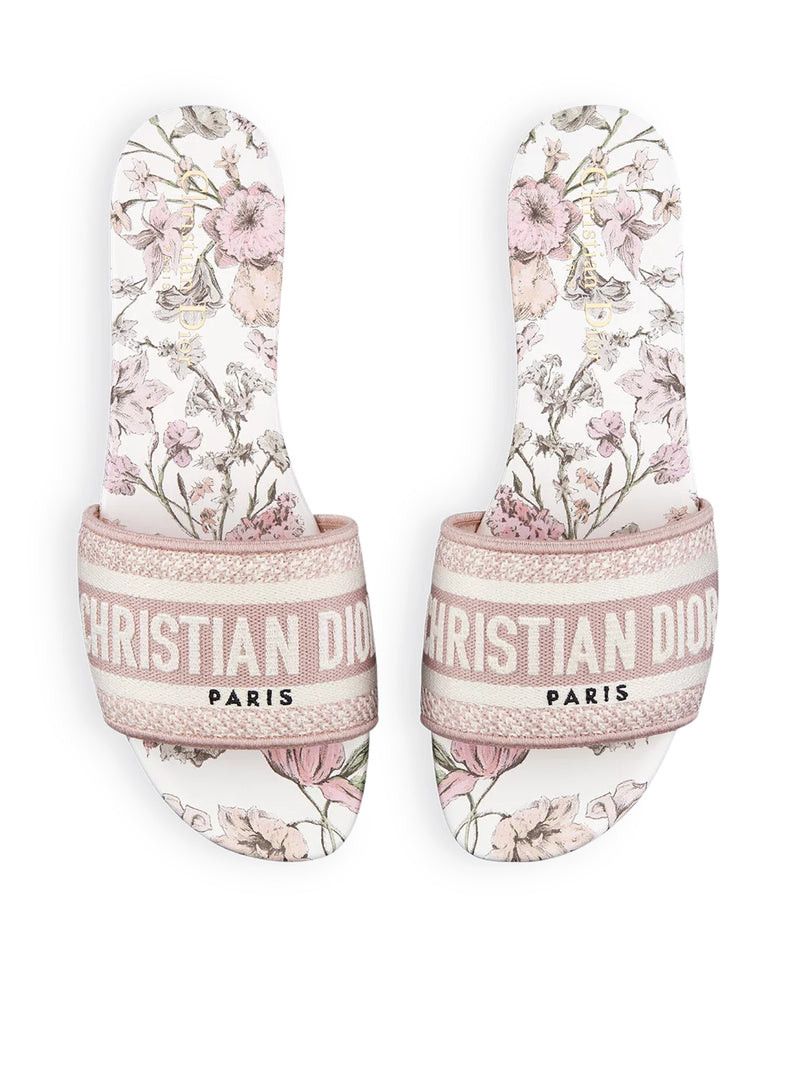 Dior DWAY COTTON SANDAL EMBROIDERED WITH MILLEFIORI MOTIF, PINK COLOR Size US 6 / IT 36 - 3 Thumbnail