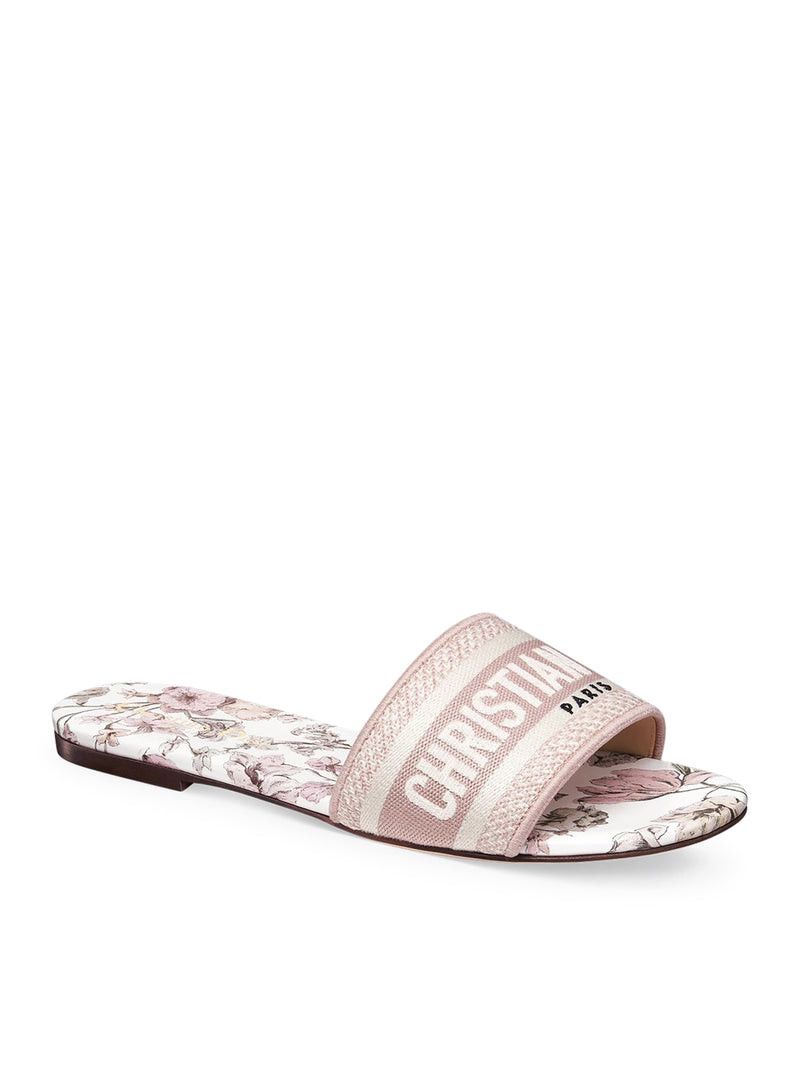 Dior DWAY COTTON SANDAL EMBROIDERED WITH MILLEFIORI MOTIF, PINK COLOR Size US 6 / IT 36 - 2 Thumbnail