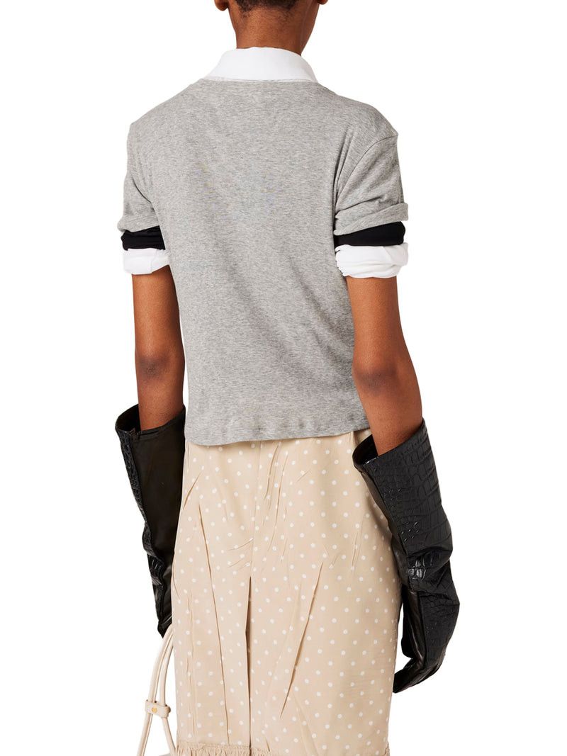 Miu Miu RIBBED JERSEY T-SHIRT Size XS / US 0-2 / IT 36-38 - 3 Thumbnail