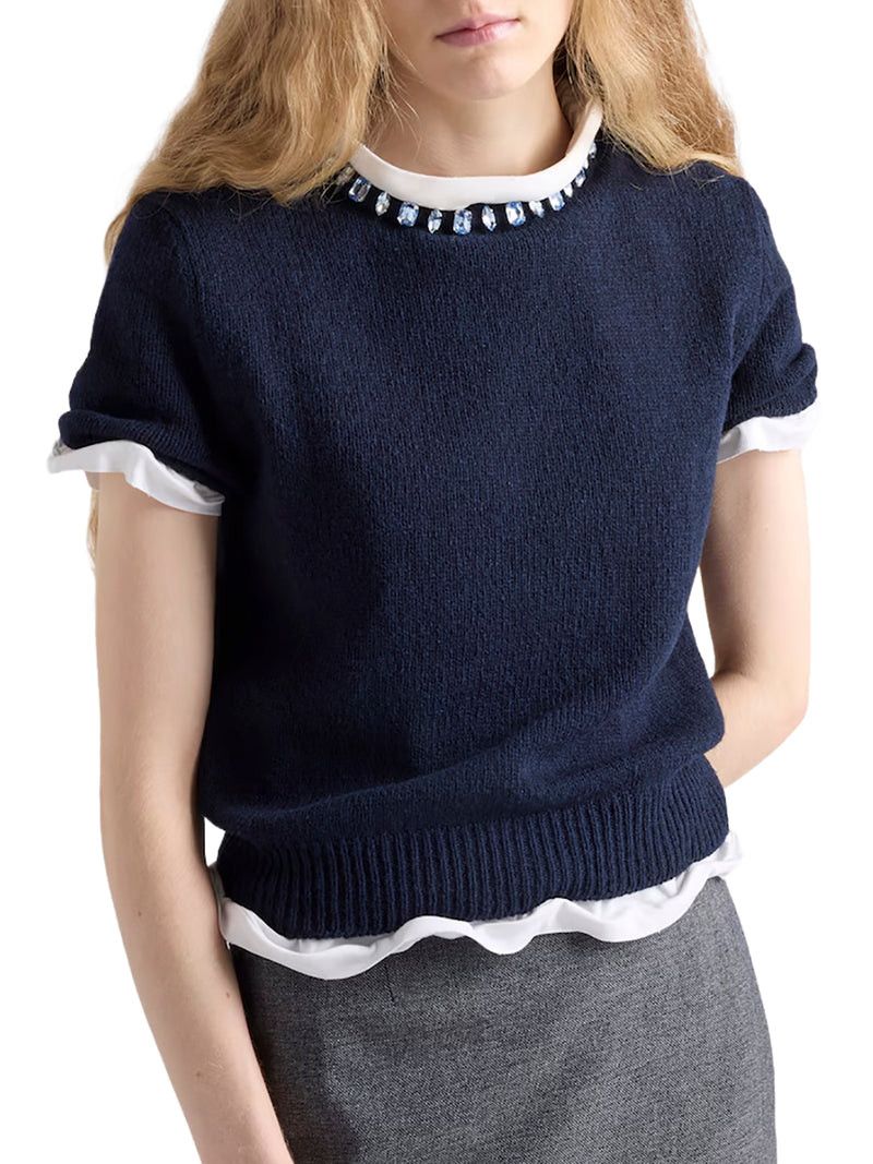 Prada CREW NECK SWEATER IN WOOL AND CASHMERE Size M / US 6-8 / IT 42-44 - 2 Thumbnail