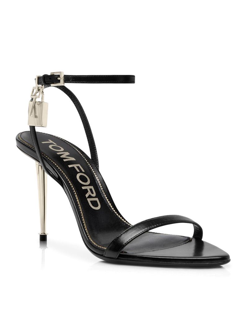 Tom Ford POINTED-TOE SANDAL WITH PADLOCK IN POLISHED LEATHER Size US 7.5 / IT 37.5 - 3 Thumbnail