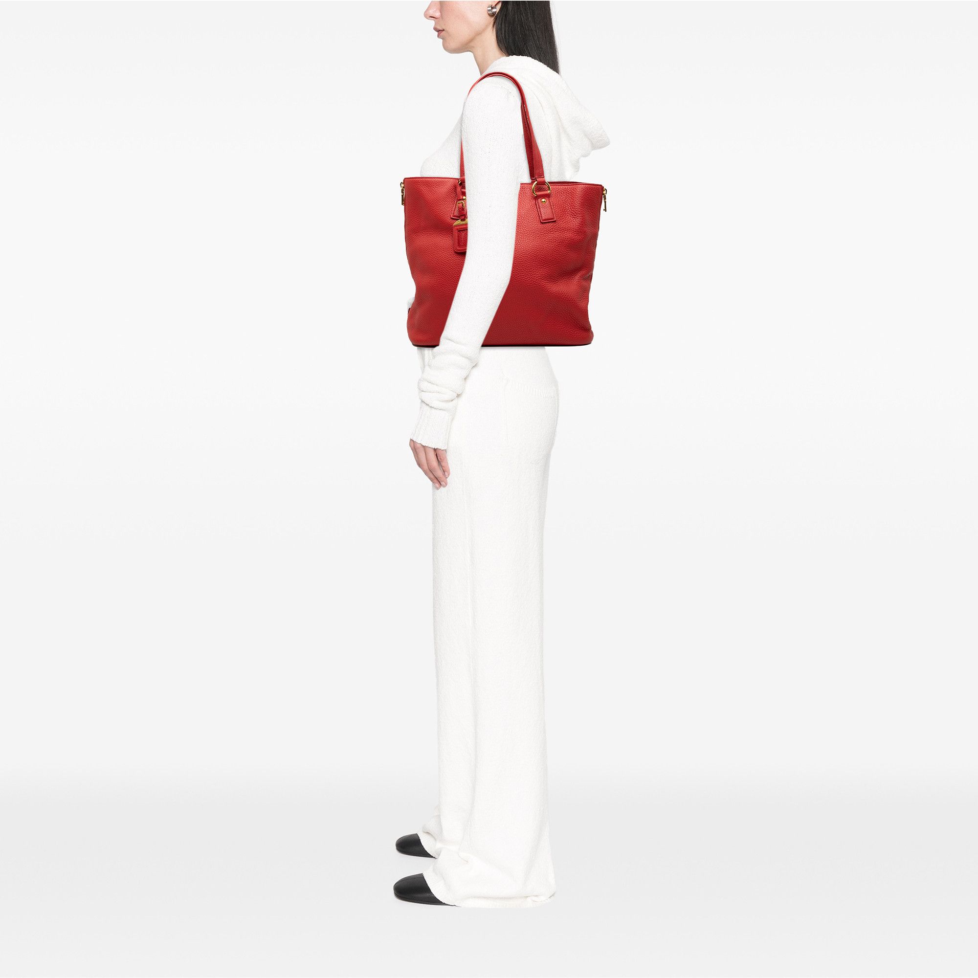 Prada Prada Vitello Daino Side Zip Tote Size ONE SIZE - 6 Thumbnail