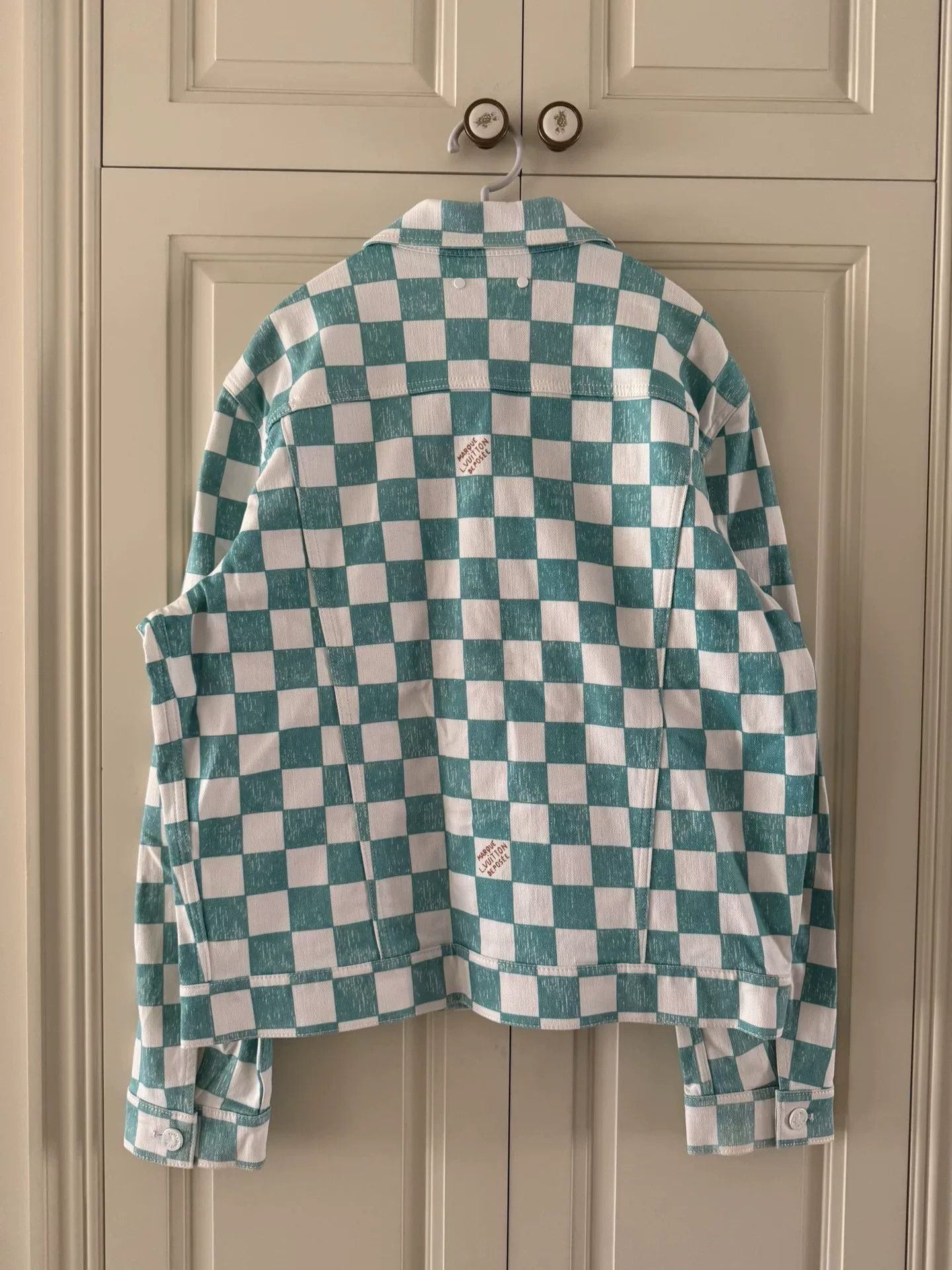 Louis Vuitton louis vuitton green and white checkered jacket Size US L / EU 52-54 / 3 - 2 Thumbnail