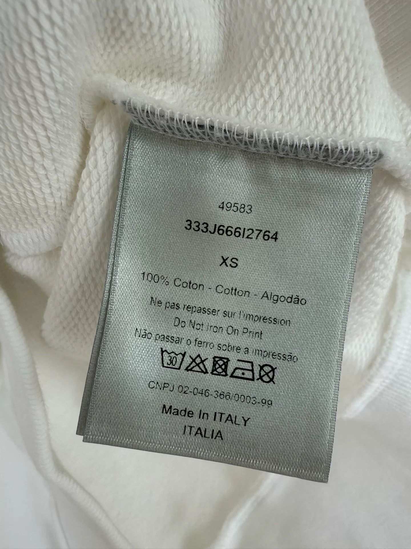 Dior christian dior white sweatshirt with logo Size XS / US 0-2 / IT 36-38 - 3 Thumbnail