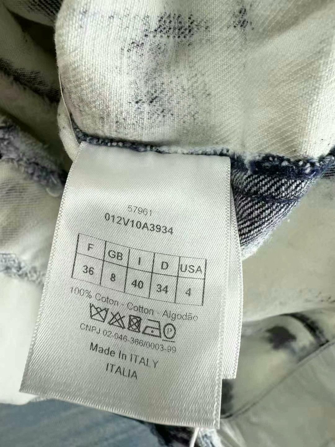 dior blue tie-dye embroidered denim jacket