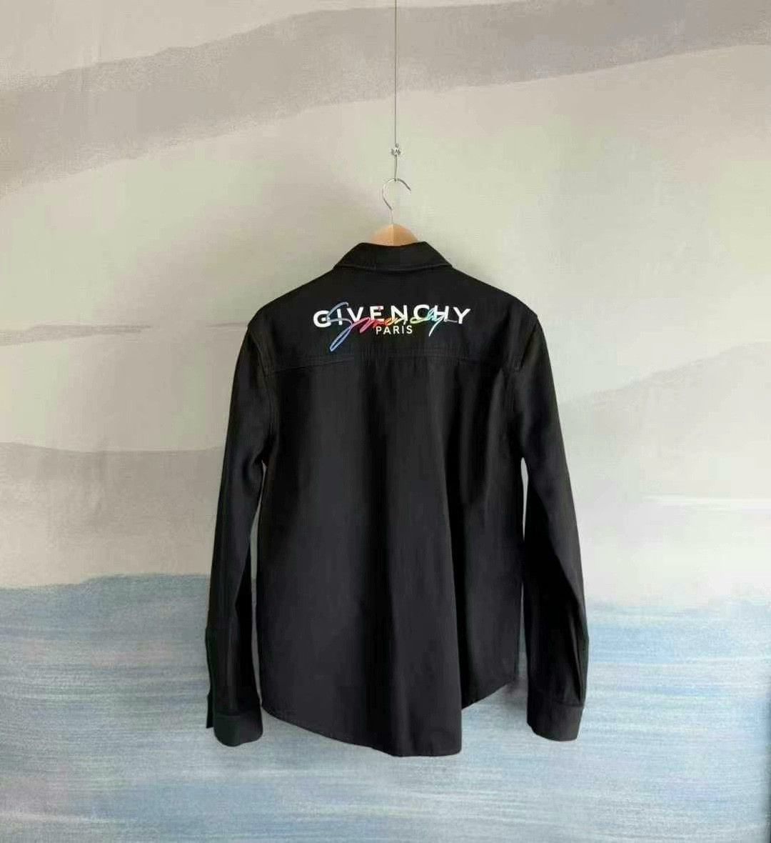 Givenchy Givenchy Black Rainbow Embroidered Denim Shirt Size US L / EU 52-54 / 3 - 3 Thumbnail