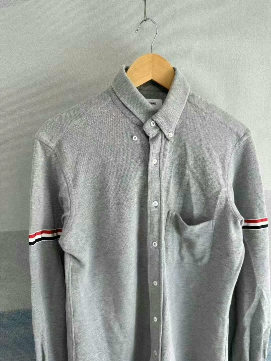 Thom Browne gray long sleeve button-up shirt Size US M / EU 48-50 / 2 - 2 Thumbnail