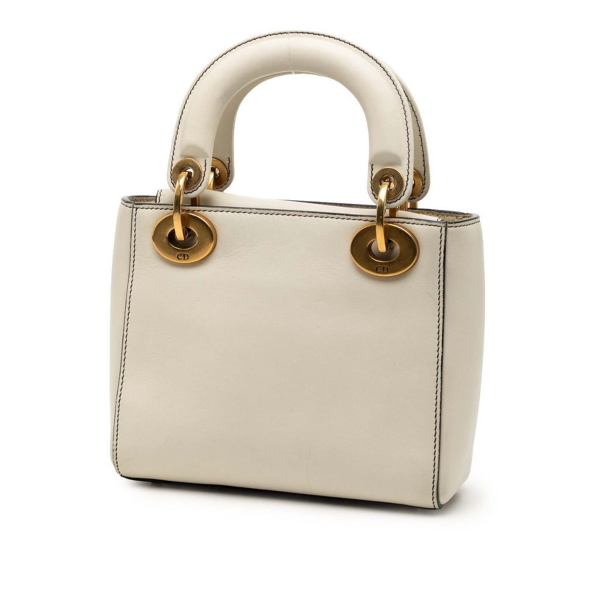 Dior Christian Dior Dior Lady Mini Niki de Saint Phalle Handbag/Shoulder Bag, 2-Way, Off-White Leather, Women's Size ONE SIZE - 2 Thumbnail