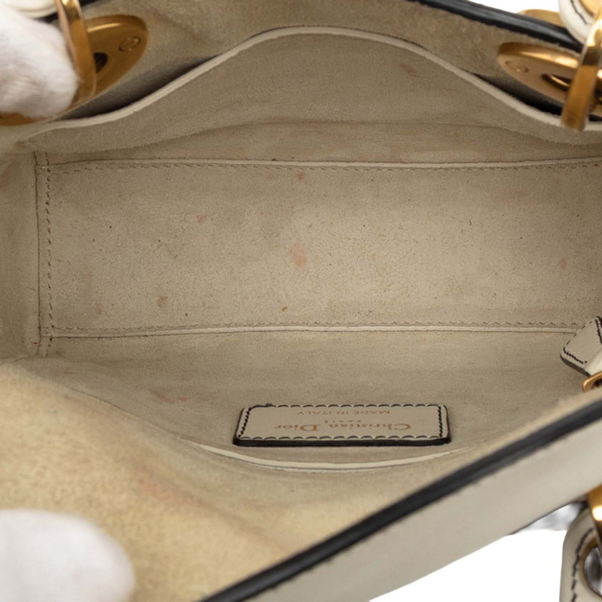 Dior Christian Dior Dior Lady Mini Niki de Saint Phalle Handbag/Shoulder Bag, 2-Way, Off-White Leather, Women's Size ONE SIZE - 5 Thumbnail