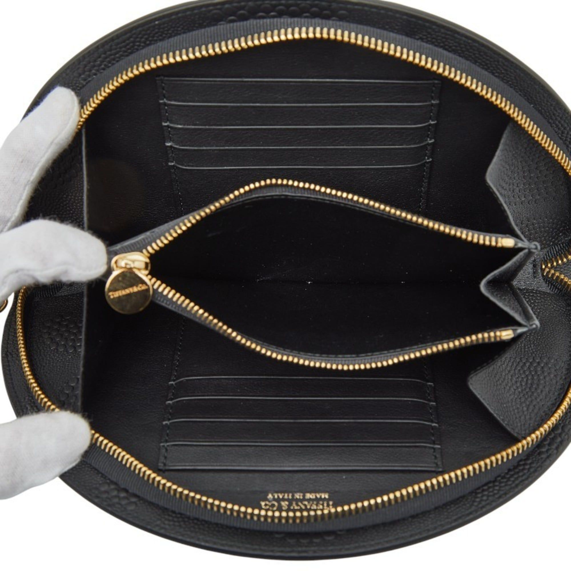 Tiffany & Co. Tiffany & Co. Half Moon Large Bifold Wallet in Black Leather for Women. Size ONE SIZE - 7 Thumbnail
