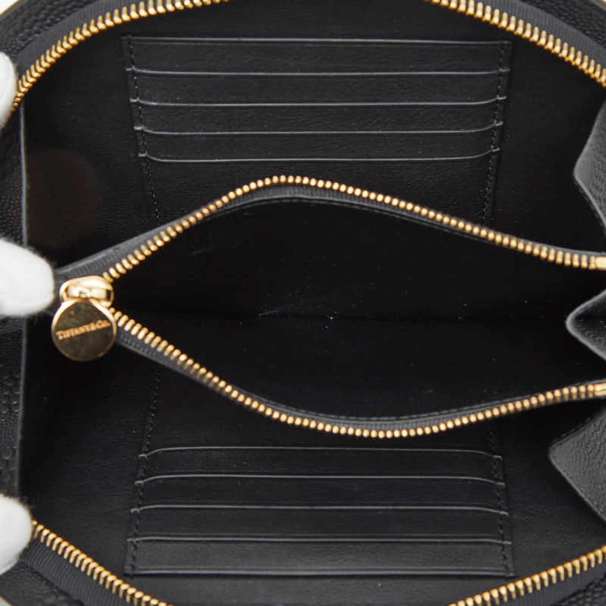 Tiffany & Co. Tiffany & Co. Half Moon Large Bifold Wallet in Black Leather for Women. Size ONE SIZE - 6 Thumbnail
