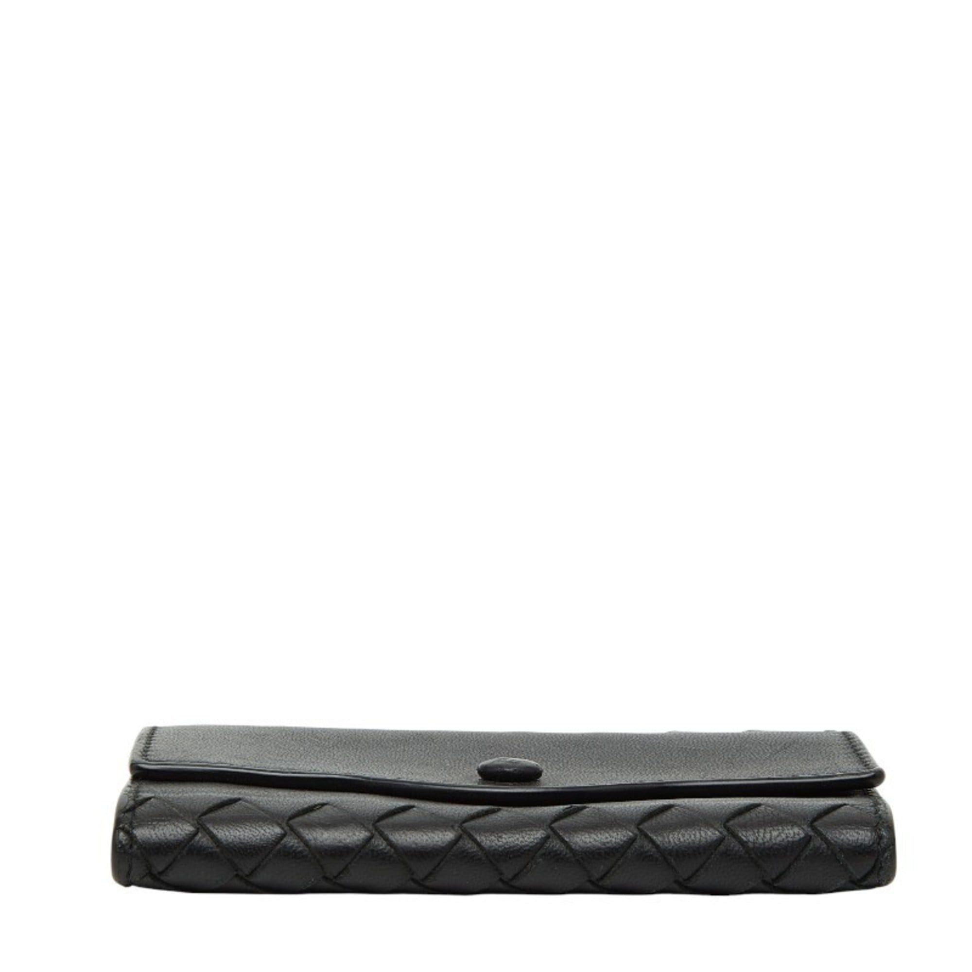 Bottega Veneta Bottega Veneta Intrecciato Key Case in Black Leather for Women Size ONE SIZE - 3 Thumbnail