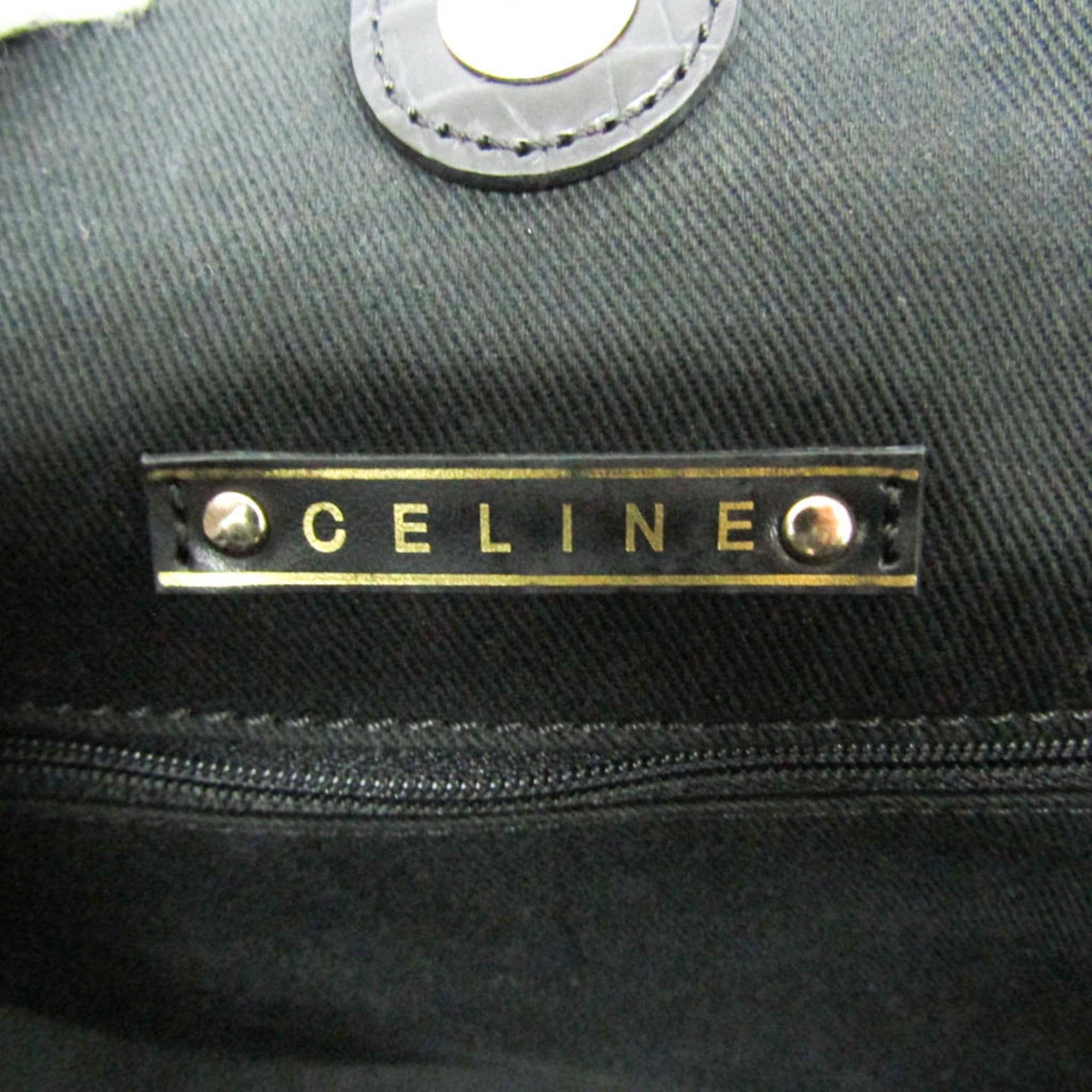Celine Celine C Macadam Carriage Pattern Women's Canvas,Leather Tote Bag Beige,Black Size ONE SIZE - 16 Thumbnail