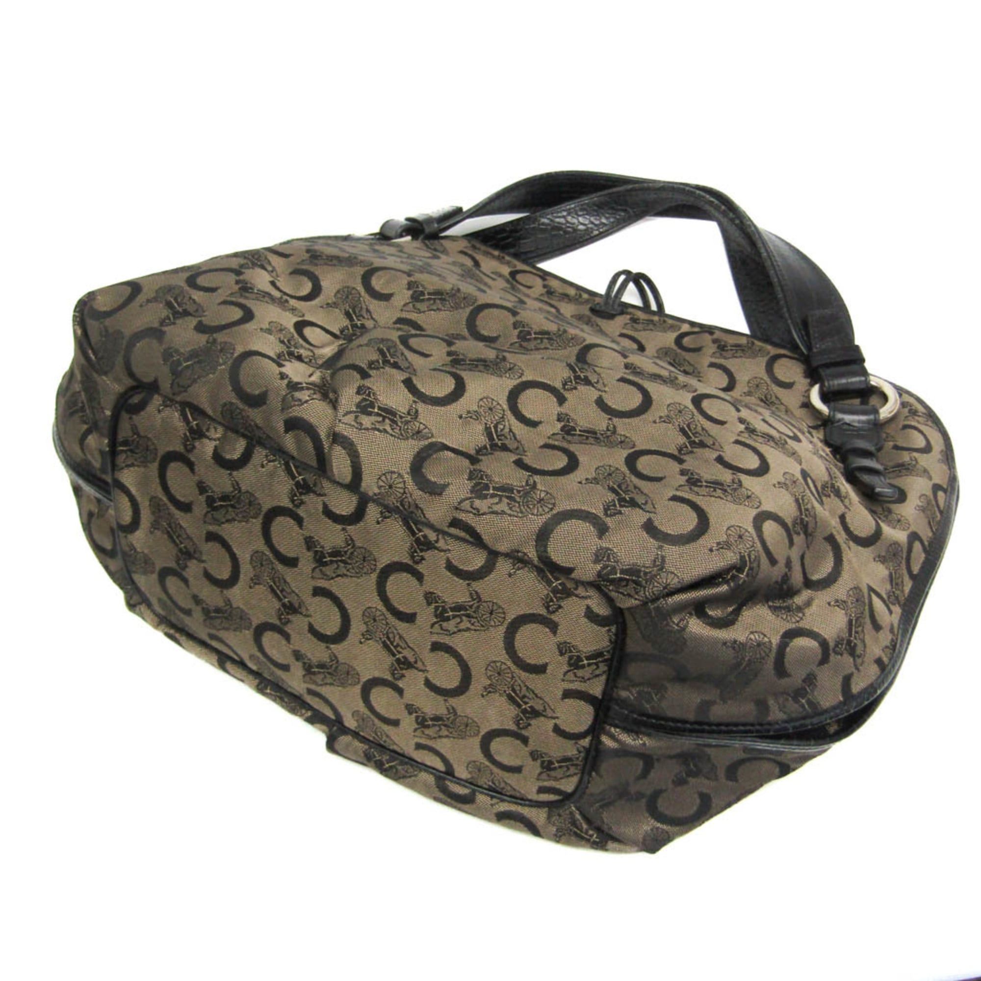 Celine Celine Bittersweet C Macadam Carriage Pattern Women's Canvas,Leather Handbag,Tote Bag Beige,Black Size ONE SIZE - 2 Thumbnail