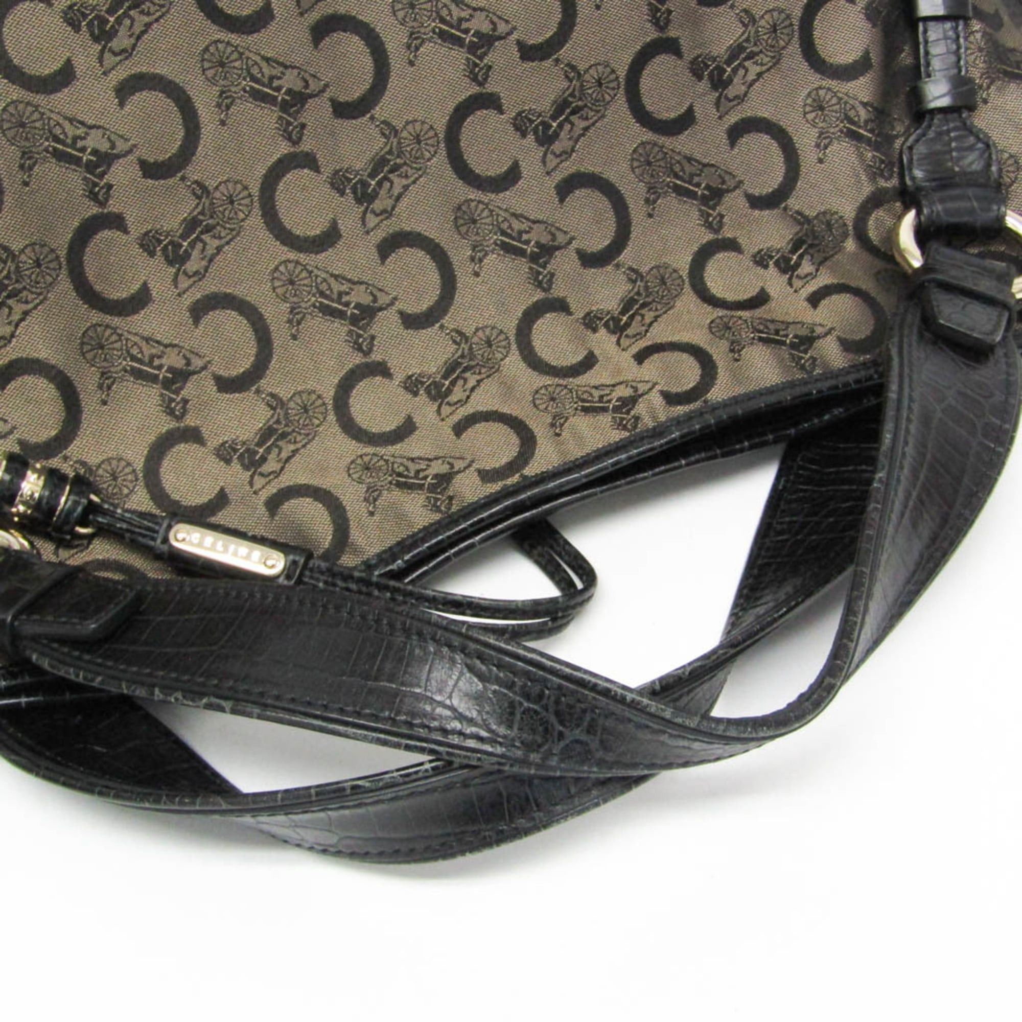 Celine Celine Bittersweet C Macadam Carriage Pattern Women's Canvas,Leather Handbag,Tote Bag Beige,Black Size ONE SIZE - 12 Thumbnail
