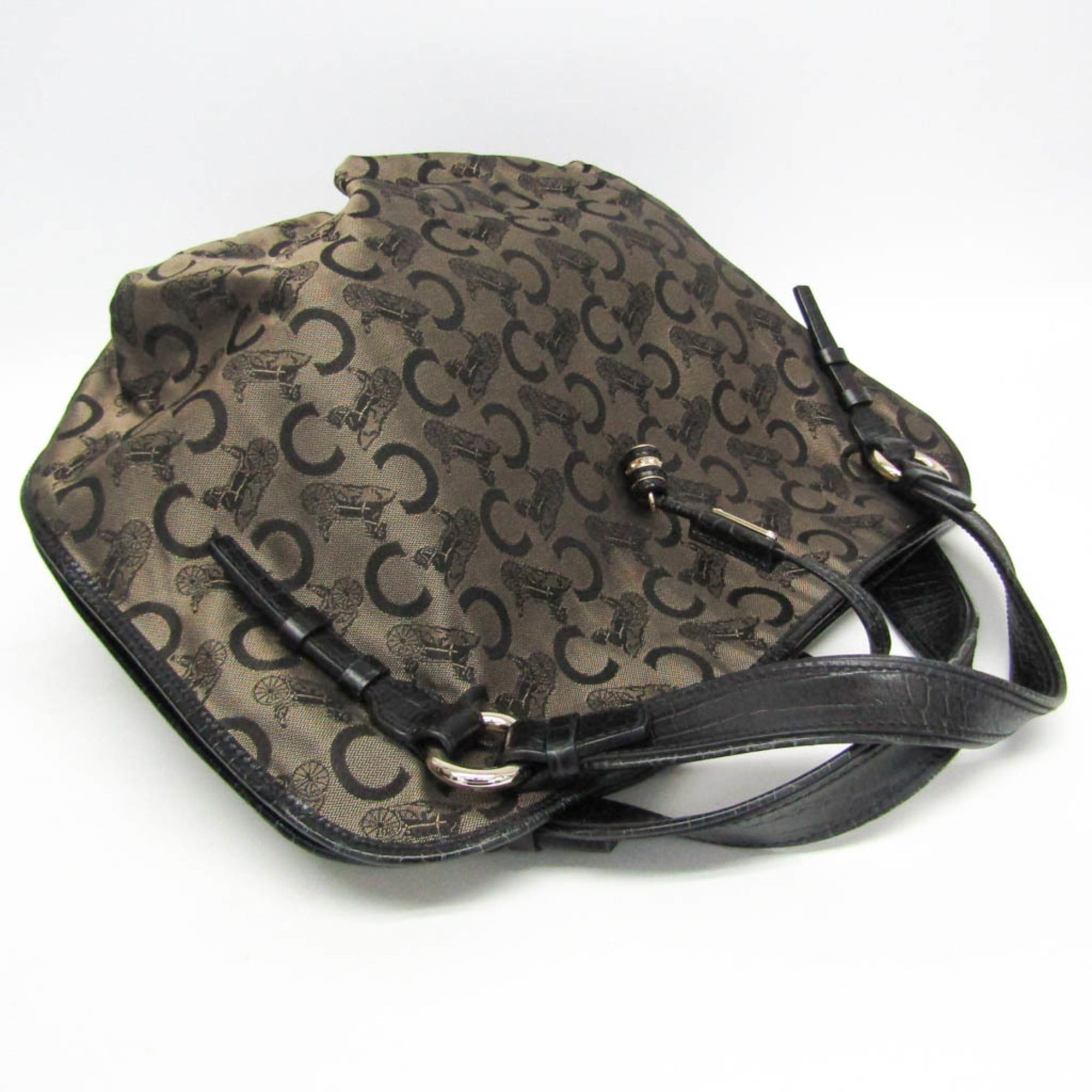 Celine Celine Bittersweet C Macadam Carriage Pattern Women's Canvas,Leather Handbag,Tote Bag Beige,Black Size ONE SIZE - 6 Thumbnail