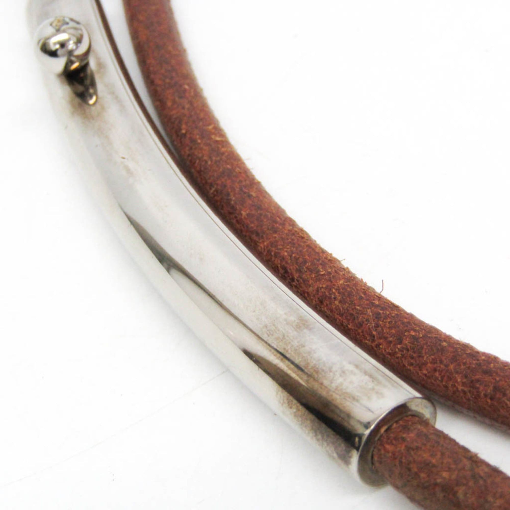 Hermes Hermes Women,Men Leather Chain Belt Brown,Silver Size ONE SIZE - 5 Thumbnail