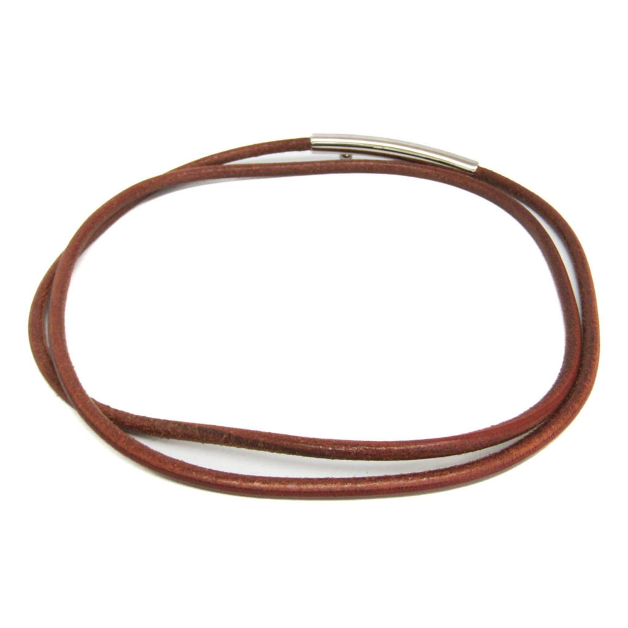 Hermes Hermes Women,Men Leather Chain Belt Brown,Silver Size ONE SIZE - 2 Thumbnail