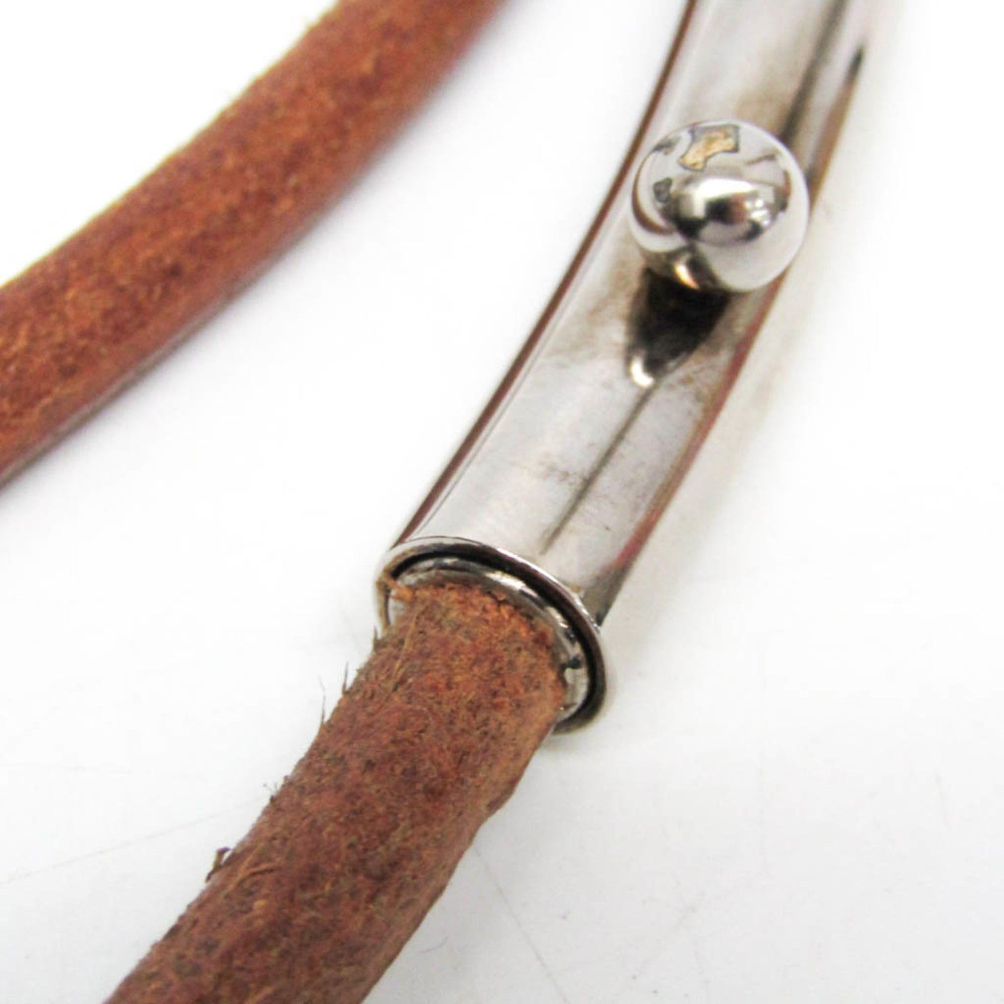 Hermes Hermes Women,Men Leather Chain Belt Brown,Silver Size ONE SIZE - 7 Thumbnail