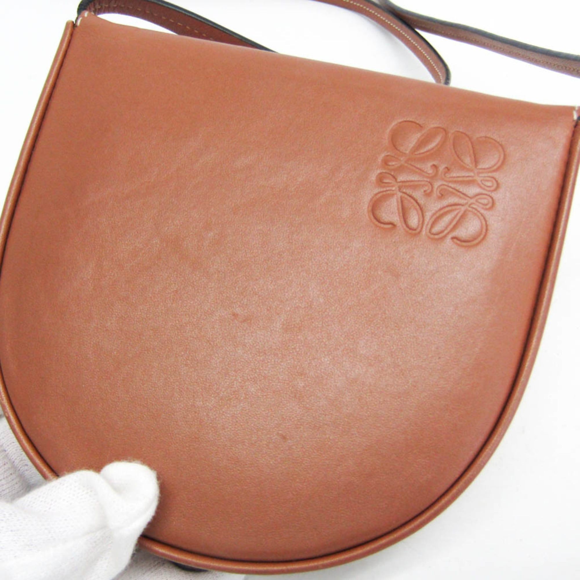 Loewe Loewe HEEL POUCH SMALL Women's Leather Shoulder Bag Brown Size ONE SIZE - 14 Thumbnail