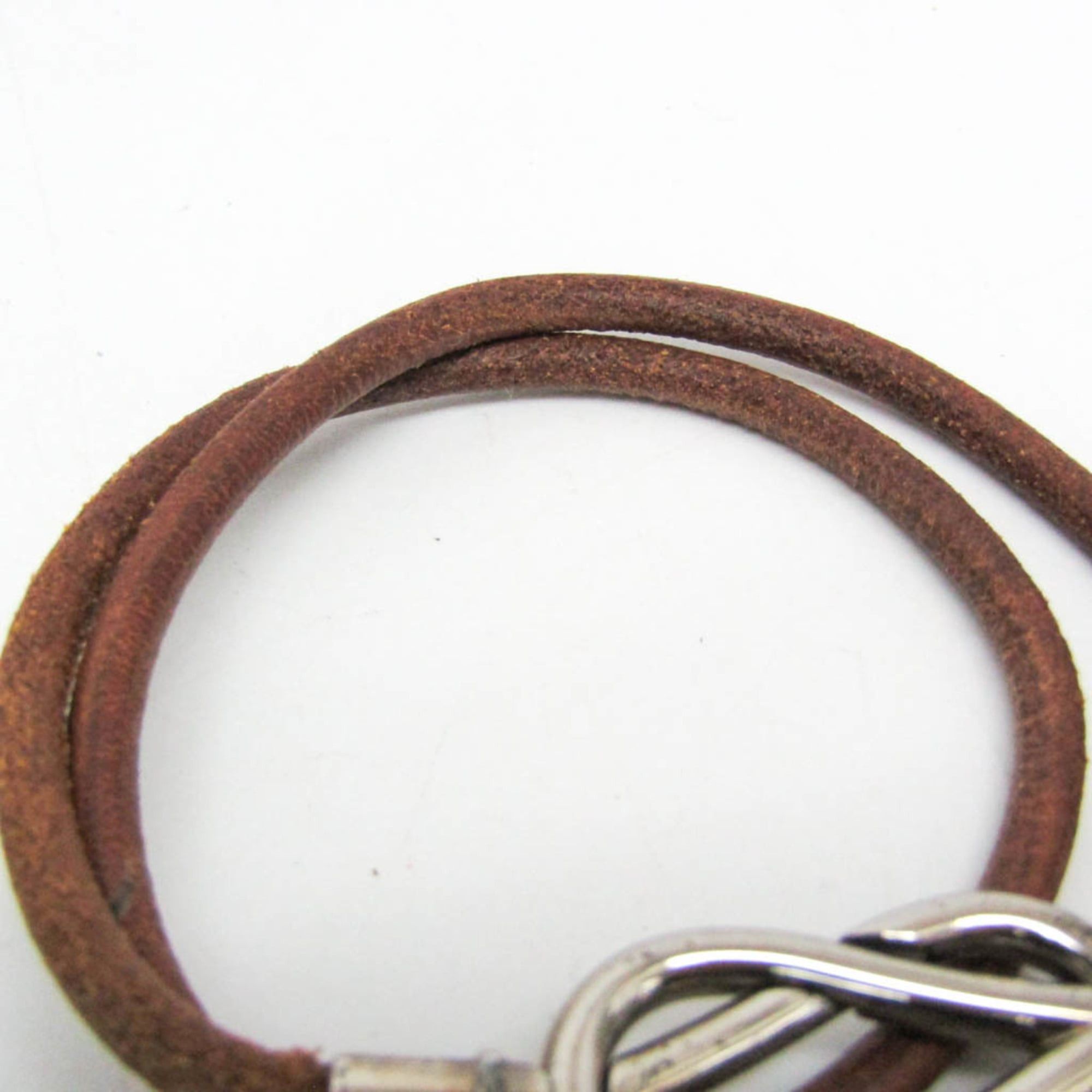 Hermes Hermes Atame Choker Leather,Metal Bangle Silver,Brown Size ONE SIZE - 6 Thumbnail
