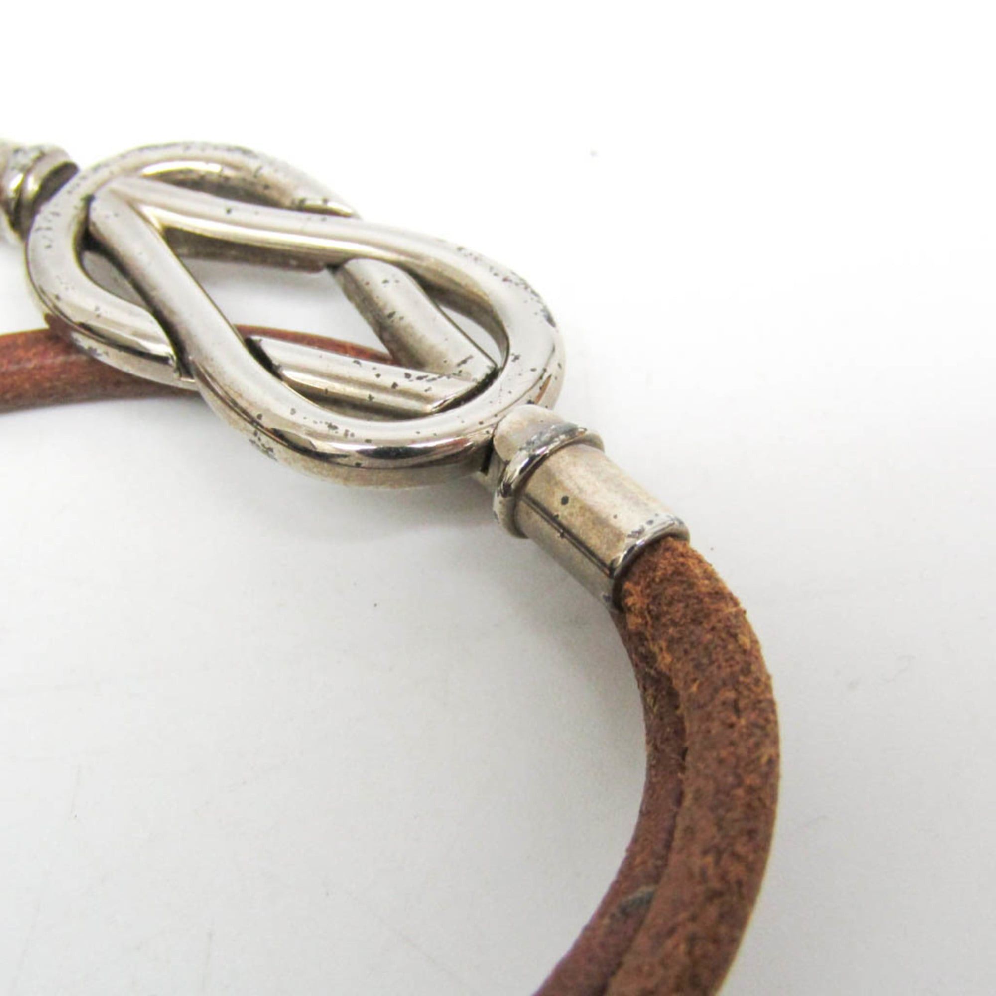 Hermes Hermes Atame Choker Leather,Metal Bangle Silver,Brown Size ONE SIZE - 3 Thumbnail