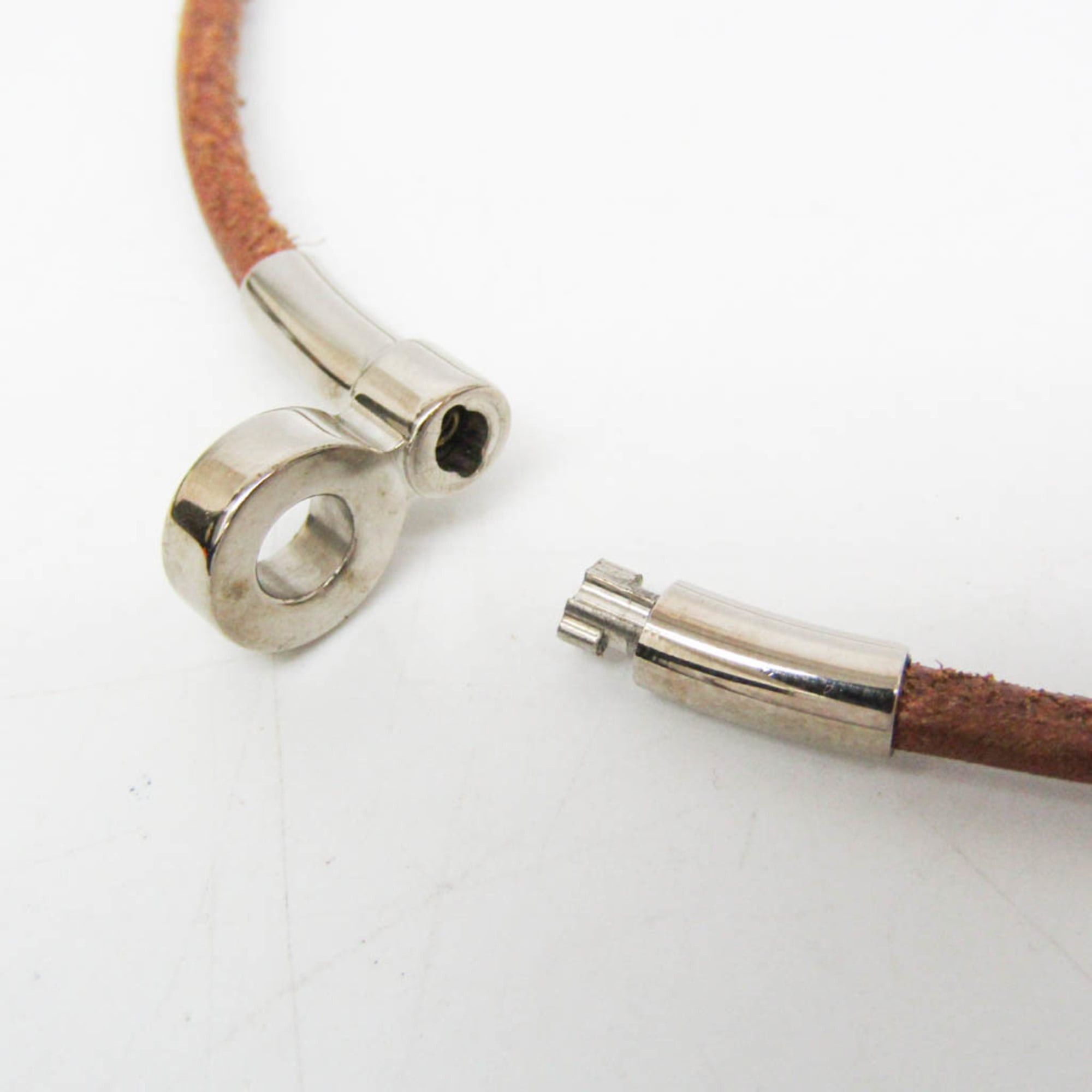 Hermes Hermes Kite Choker Leather,Metal Bangle Silver,Brown Size ONE SIZE - 3 Thumbnail