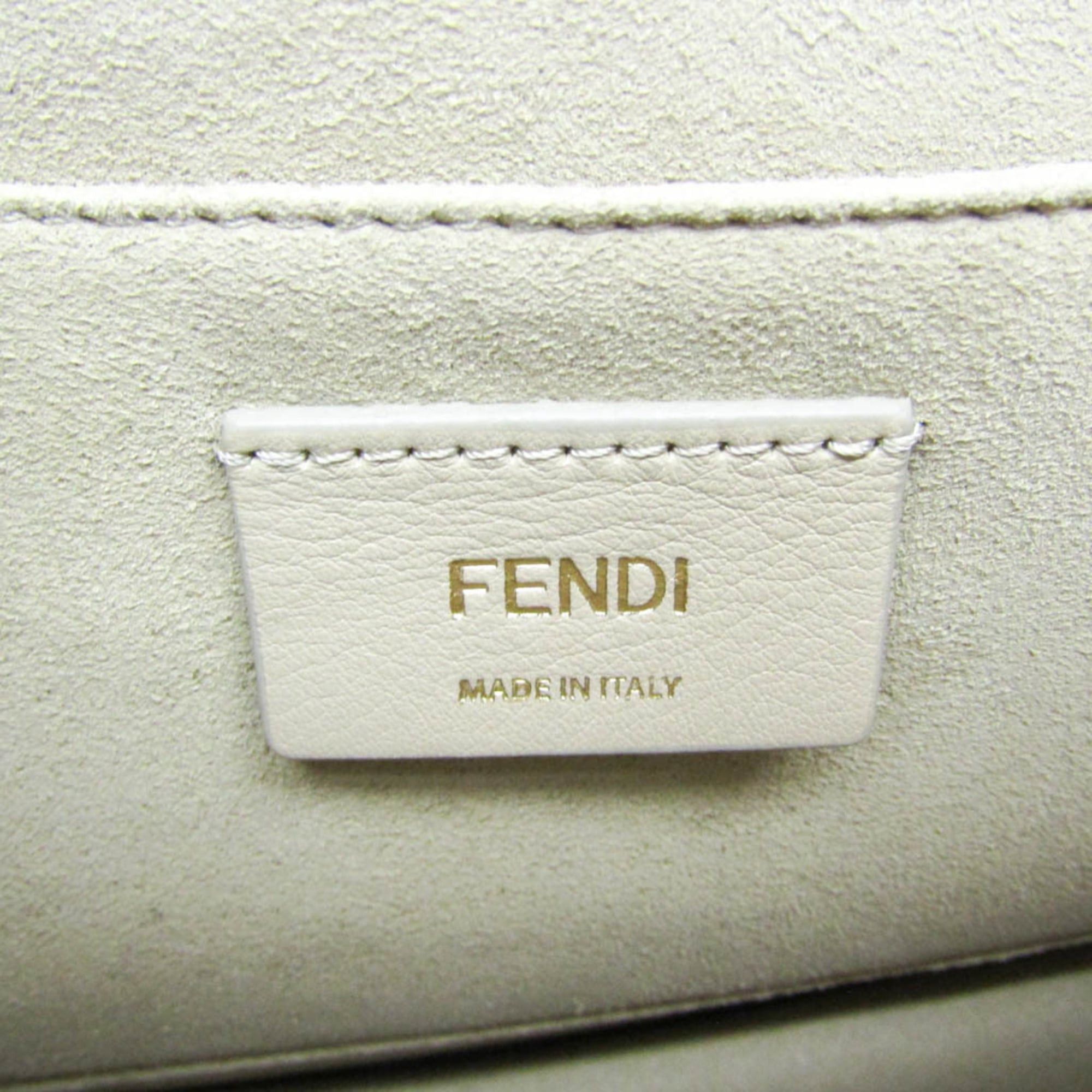 Fendi Fendi KAN I 8BT283 Women's Velvet,Leather Handbag,Shoulder Bag Light Blue,Navy,Yellow Size ONE SIZE - 14 Thumbnail