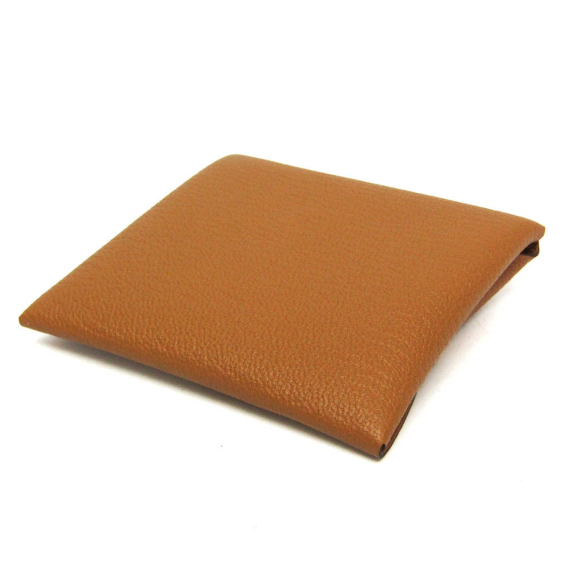 Hermes Hermes Bastia Women,Men Chevre Leather Coin Purse/coin Case Brown Size ONE SIZE - 3 Thumbnail