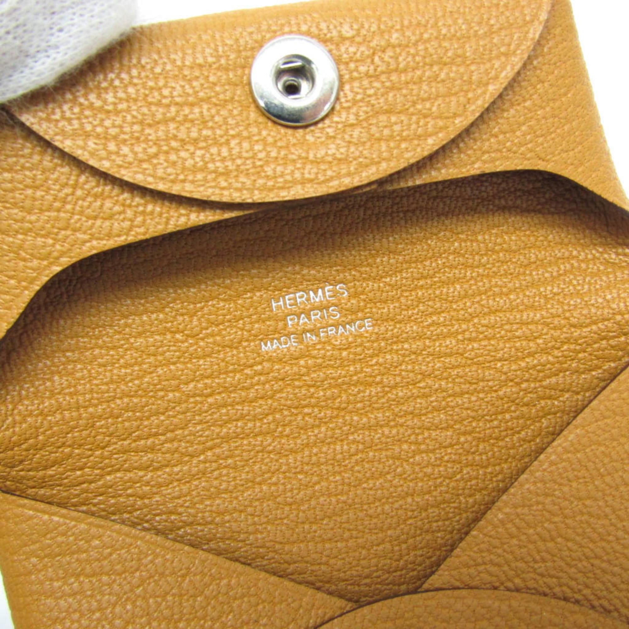 Hermes Hermes Bastia Women,Men Chevre Leather Coin Purse/coin Case Brown Size ONE SIZE - 7 Thumbnail