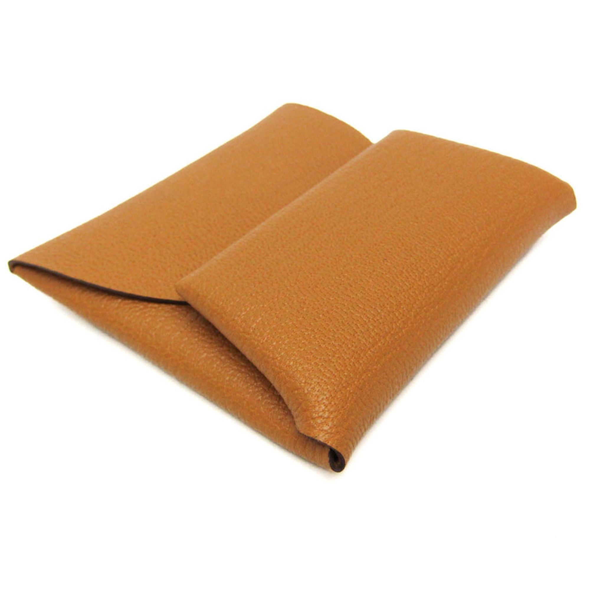 Hermes Hermes Bastia Women,Men Chevre Leather Coin Purse/coin Case Brown Size ONE SIZE - 6 Thumbnail