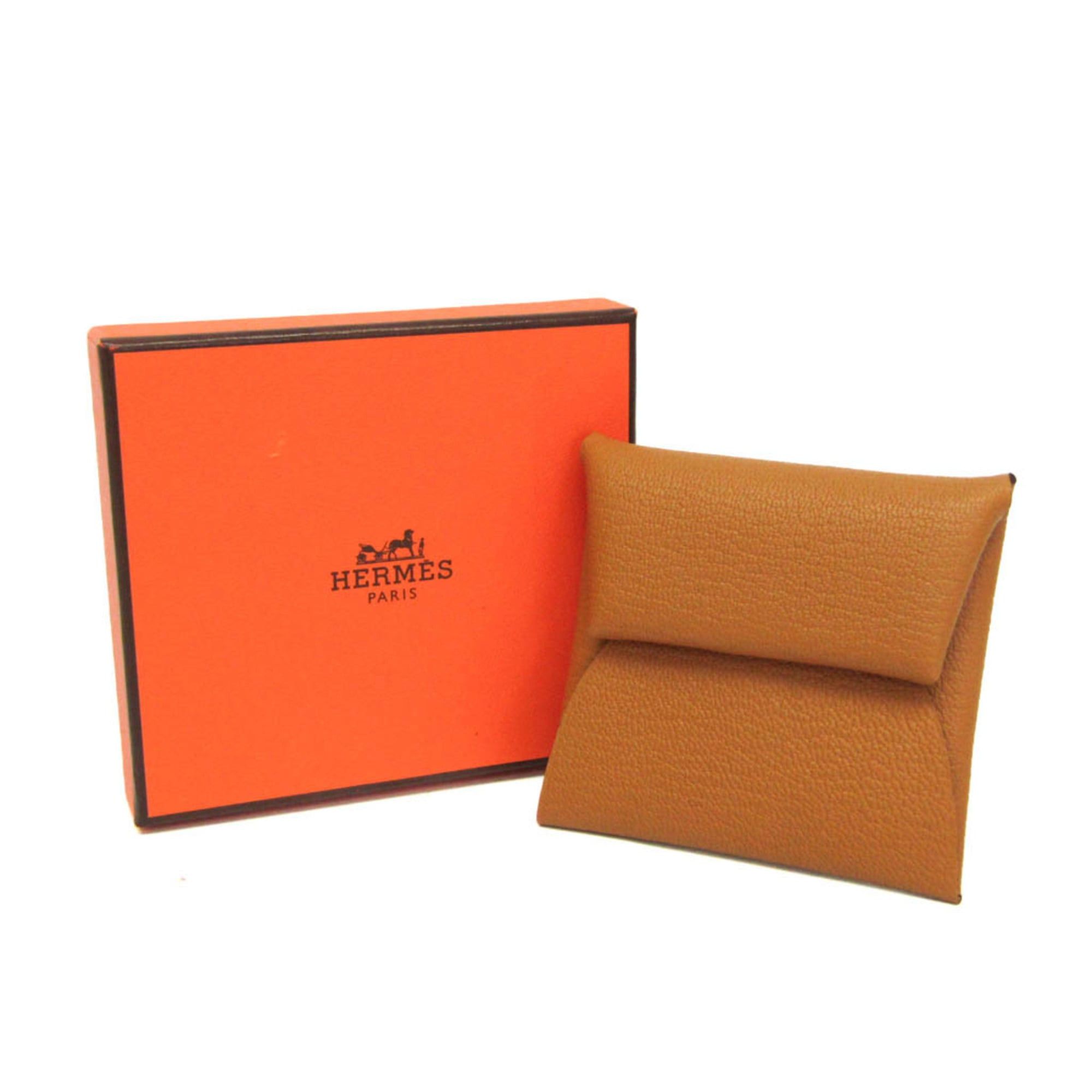 Hermes Hermes Bastia Women,Men Chevre Leather Coin Purse/coin Case Brown Size ONE SIZE - 2 Thumbnail