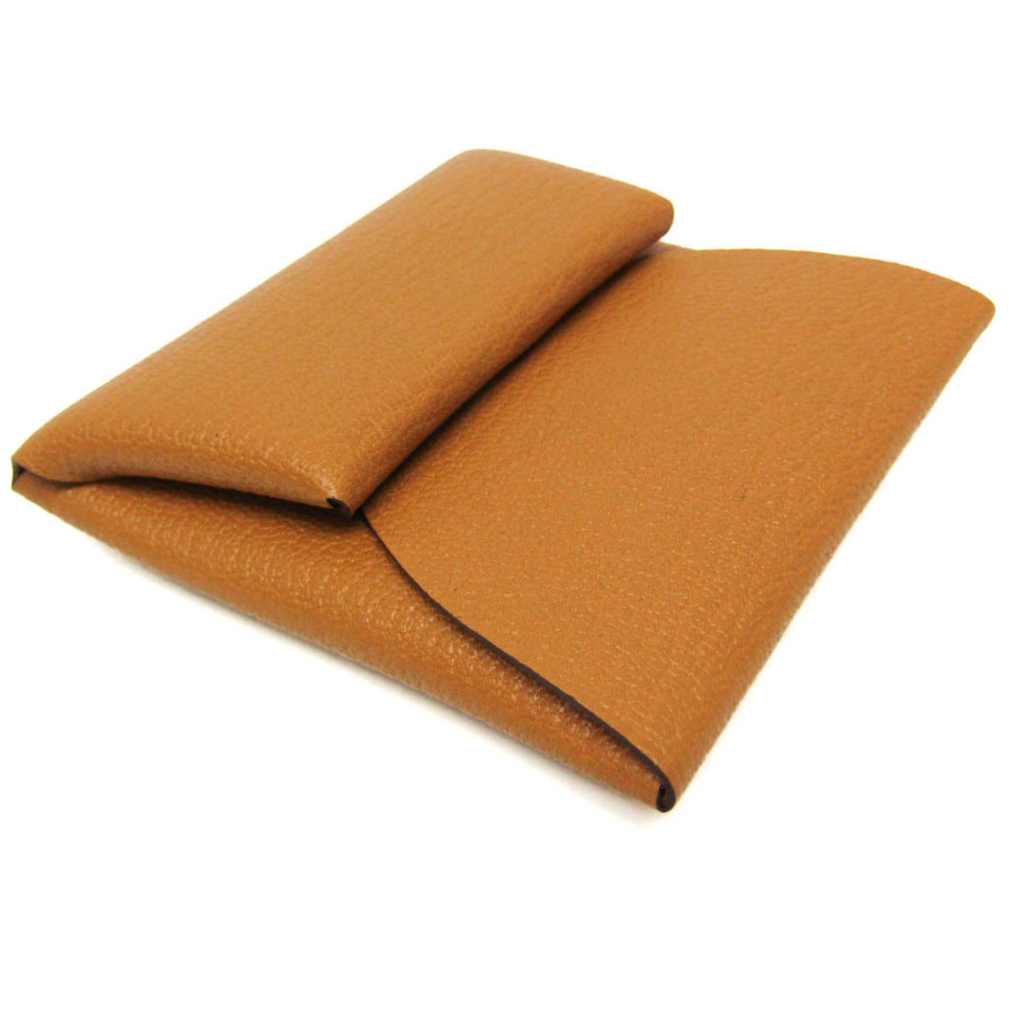 Hermes Hermes Bastia Women,Men Chevre Leather Coin Purse/coin Case Brown Size ONE SIZE - 5 Thumbnail
