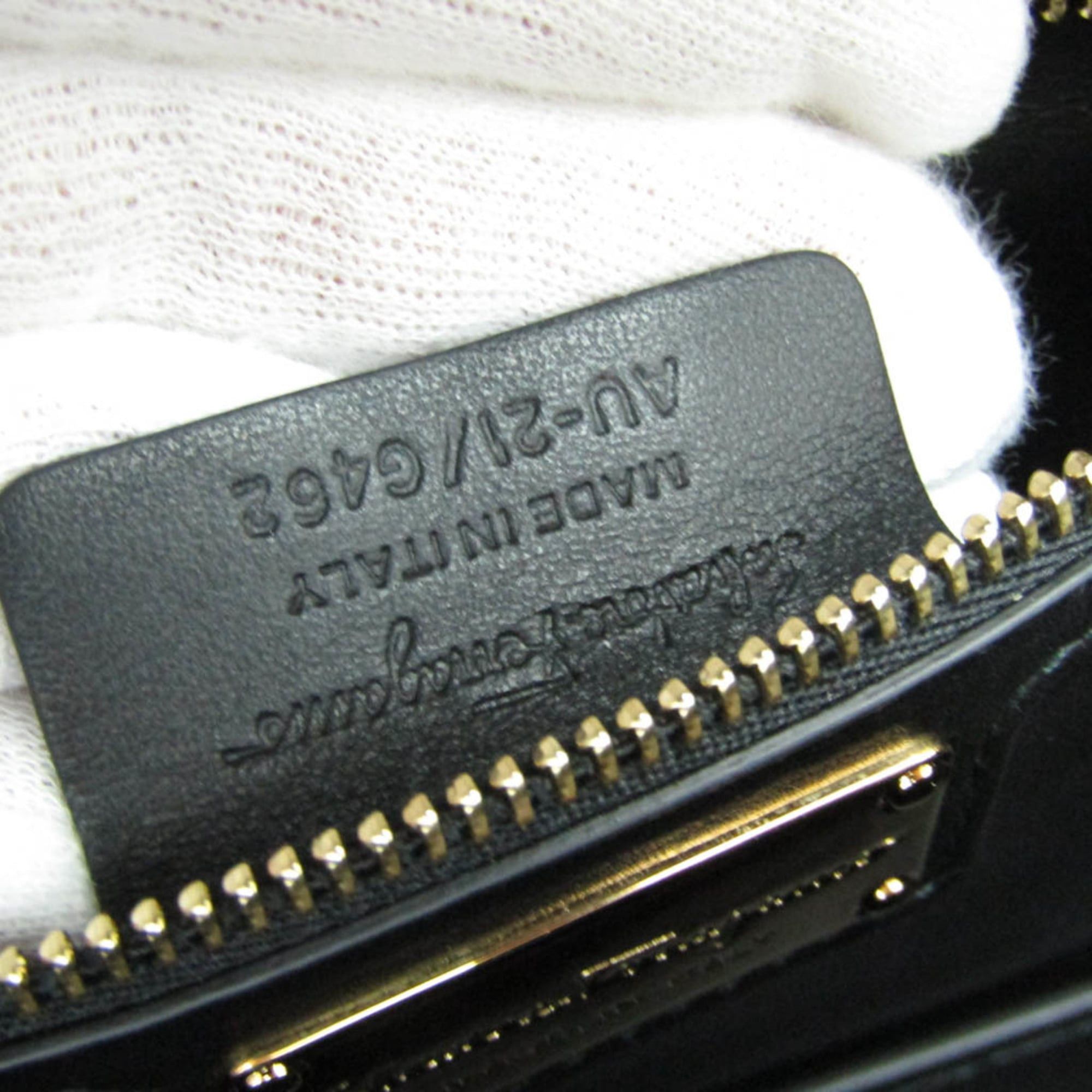 Salvatore Ferragamo Salvatore Ferragamo Vara AU-21G462 Women's Leather Shoulder Bag Black Size ONE SIZE - 11 Thumbnail