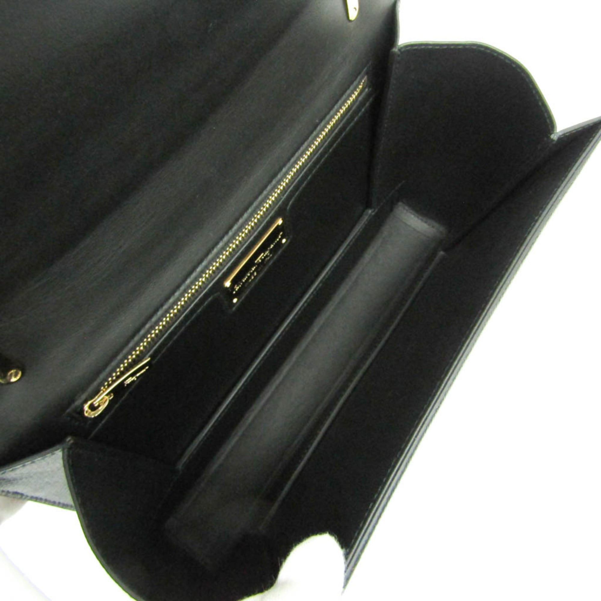 Salvatore Ferragamo Salvatore Ferragamo Vara AU-21G462 Women's Leather Shoulder Bag Black Size ONE SIZE - 4 Thumbnail