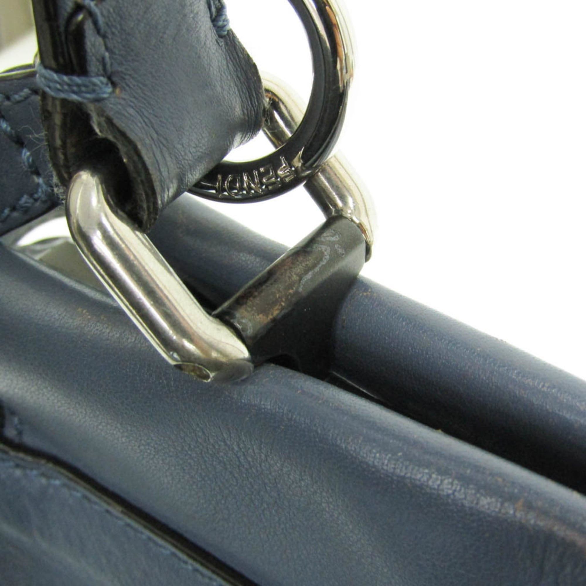 Fendi Fendi Peekaboo 8BN290 Women's Leather Handbag,Shoulder Bag Blue Size ONE SIZE - 11 Thumbnail