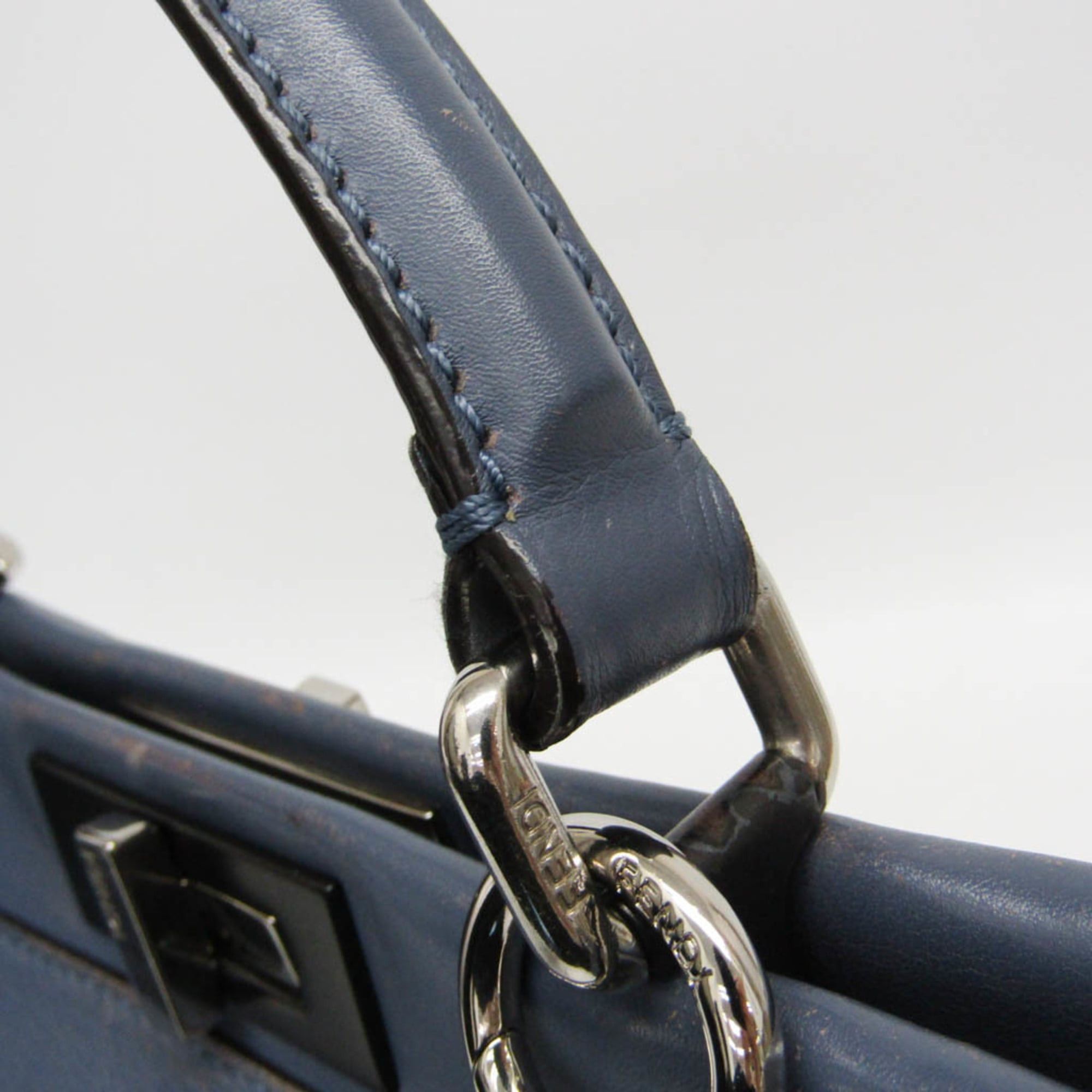 Fendi Fendi Peekaboo 8BN290 Women's Leather Handbag,Shoulder Bag Blue Size ONE SIZE - 9 Thumbnail