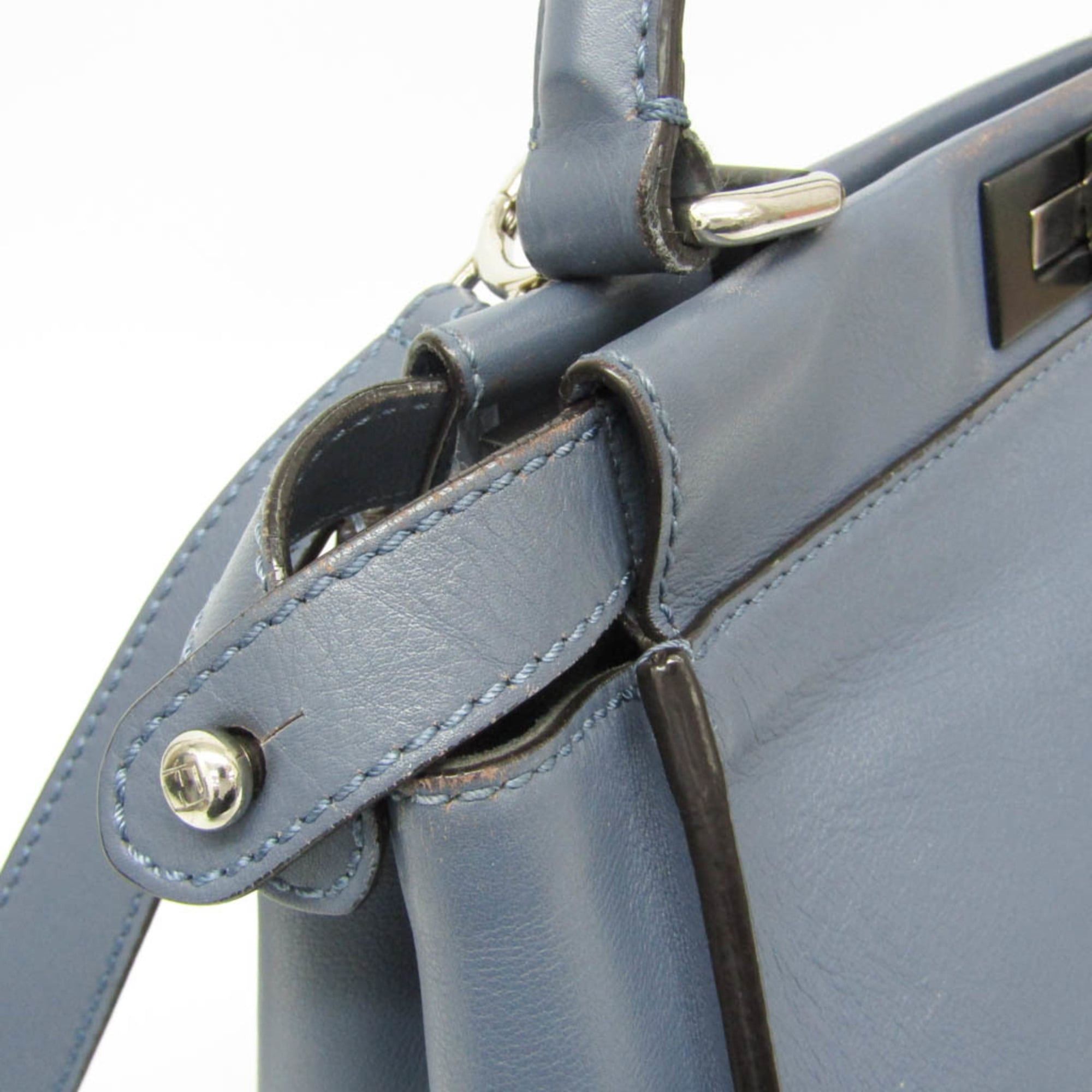Fendi Fendi Peekaboo 8BN290 Women's Leather Handbag,Shoulder Bag Blue Size ONE SIZE - 6 Thumbnail